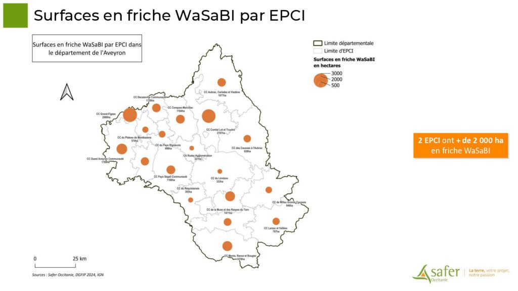 Surfaces en friche WaSaBI par EPCI