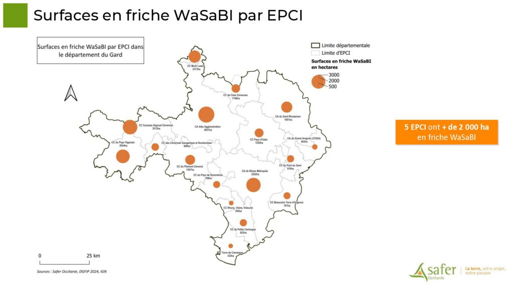 Surfaces en friche WaSaBI par EPCI