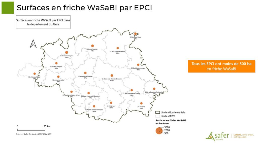 Surfaces en friche WaSaBI par EPCI