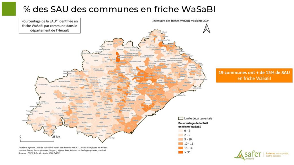 % des SAU des communes en friche WaSaBI