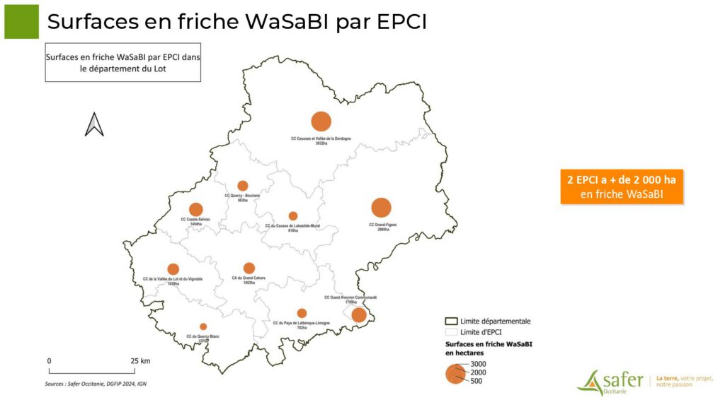 Surfaces en friche WaSaBI par EPCI