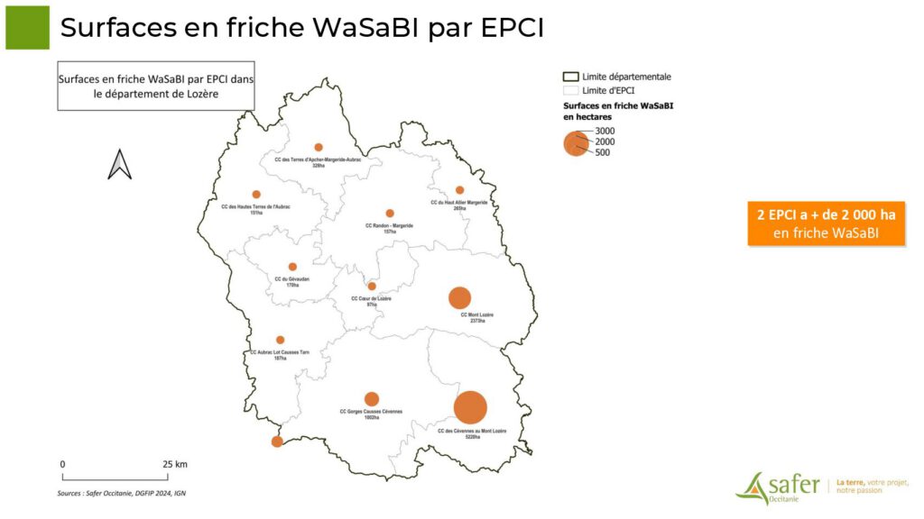 Surfaces en friche WaSaBI par EPCI