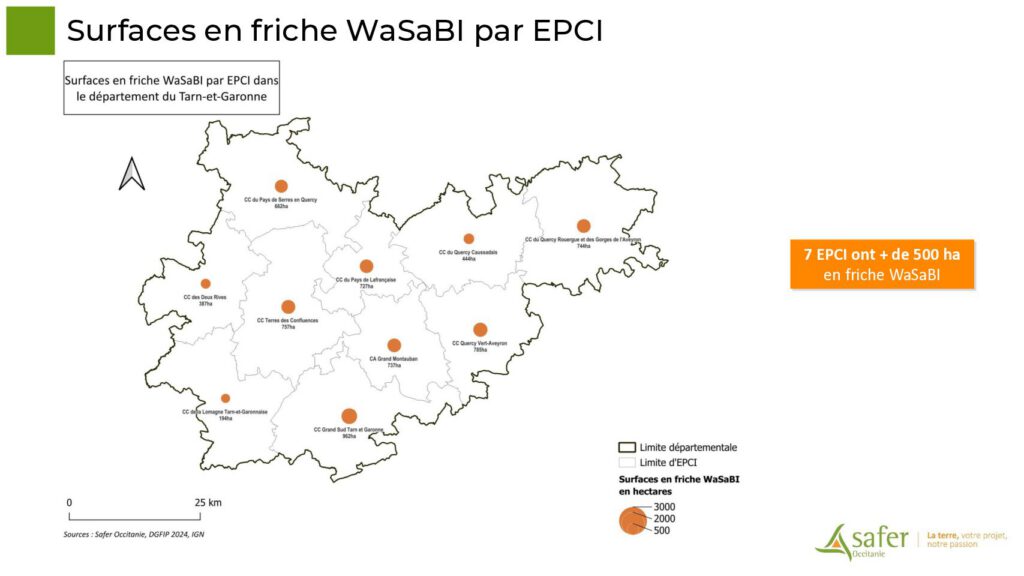 Surfaces en friche WaSaBI par EPCI
