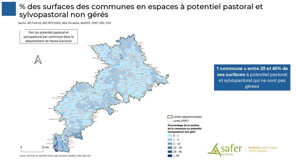 % des surfaces des communes en espaces à potentiel pastoral et sylvopastoral non gérés