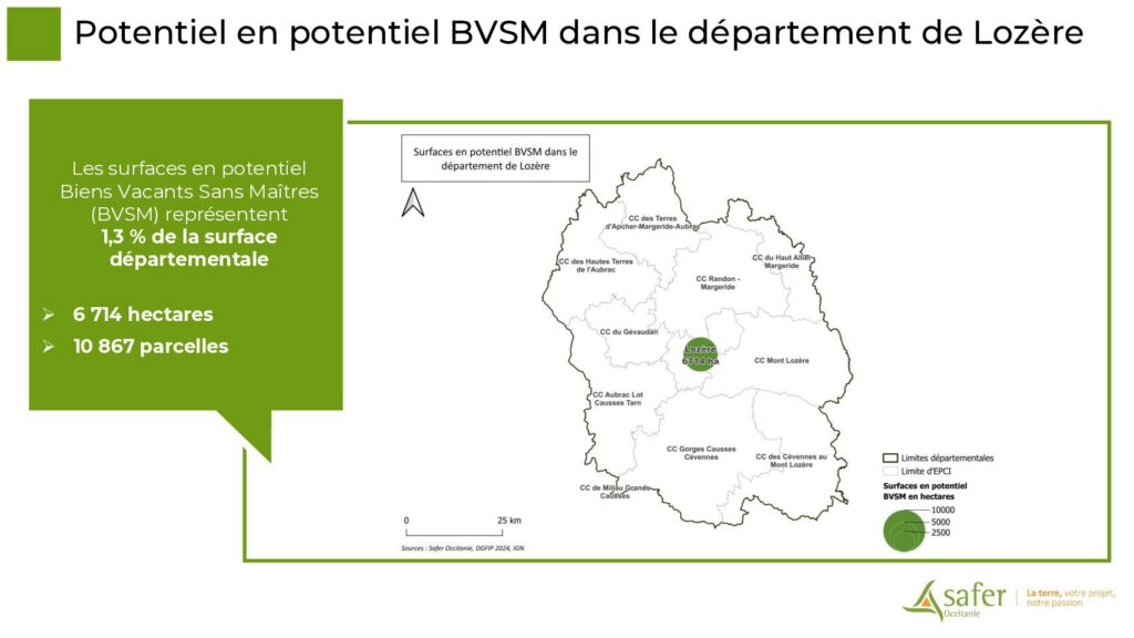 Potentiel en potentiel BVSM dans le département de Lozère